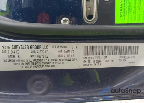 2015 Dodge Dart Sxt from USA, damaged, VIN 1C3CDFBB0FD141627